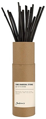 Jackson's : Vine Charcoal : Set of 15 : Medium/Soft Sticks for Sketching and Expressive Drawing