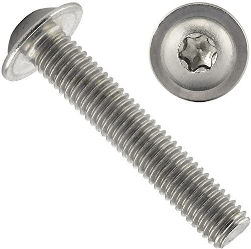 OPIOL QUALITY® Linsenkopfschrauben mit Flansch und Innensechsrund (ISR) ISO 7380 M6x14 mm aus Edelstahl A2 V2A (10 Stück) Flachkopfschrauben Linsenkopf Flanschschrauben Torx