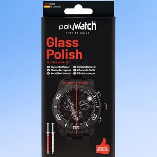 polyWatch Glas Kratzer-Entferner Glass Polish Glas Politur Einzelpack für Uhren, Smartphone, Fenster, Auto, Möbel, uvm.