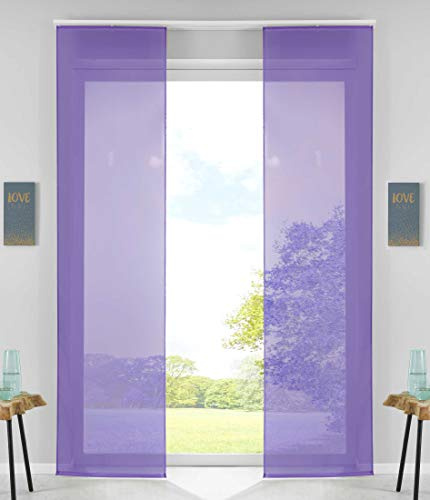 85589N2 Uppsättning av 2 skjutgardiner (245 x 60 cm), lila