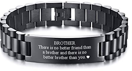Herren Armband An Meinen Bruder Geschenk - Personalisiert Inspirierende Nachricht Geschenkidee aus Edelstahl Maskulines Uhrenarmband Armband für Schwager Weihnachten Graduierung Geburtstag Geschenk