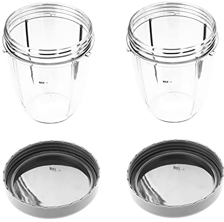 Hicello 2PCS18oz Cup with Lid Replacement Parts compatible with Nutribullet 600W/900W Blender Juicer Accessories