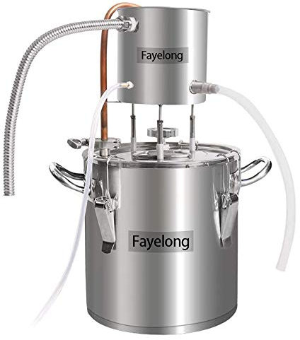 Fayelong Moonshine Still 12L/3Gal Stainless Steel Denatured Alcohol Canning Kit Ethanol Vodka Copper Still Water Distiller Home Brewing Kit (50L/13Gal)