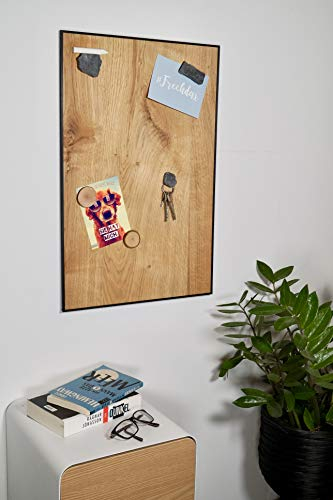 Magnettafel aus echtem Eichenholz (120 x 61cm) – starke Magnetkraft & edles Design – Magnetboard für Küche, Büro, Flur – einfache Montage – verschiedene Größen