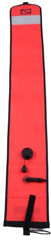 EVTSCAN Tauchen Open Bottom Surface Marker Boje, Diving Surface Marker Boje Schwimmende Tauchausrüstung Sicherheitsausrüstung Aufblasbare Streifen(Orange)