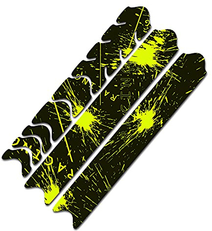 AlphaShield Bicycle Frame Protector Chain Stays Protection Film Sticker Frame Protection Carbon MTB BMX Paint Protection Film K099 (03 Racing Neon Yellow)