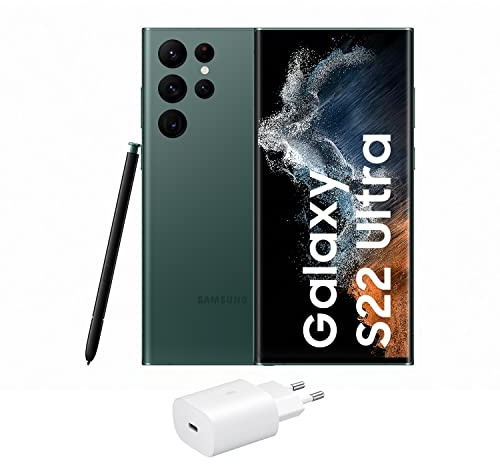 Samsung Galaxy S22 Ultra 5G (256GB) Verde + Cargador – Teléfono móvil libre, Smartphone Android (Versión Española)