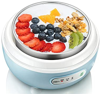 HMTE Máquina para Hacer Yogur, máquina eléctrica para Hacer Yogur Máquina para Hacer Yogur automática Máquina para Hacer Yogur Digital con Temperatura Establecida