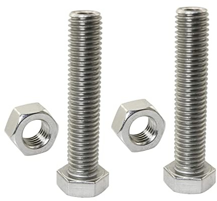 PZRT 2pcs Cylindrical Hollow External Hexagon Screw 304 Stainless Steel Lamp Threading Screws Through Hole Bolt M10x30