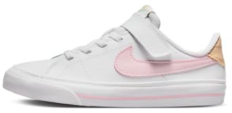 Nike DA5382-115 Nike Court Legacy Sneaker Kid White/Pink Foam -Sesame-Honeydew 27