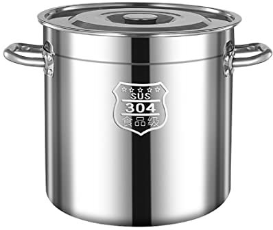 ANIRYA Suppentopf Eimer-Suppentopf aus 304 Edelstahl, verdickte Lebensmittelqualität, kommerzieller Suppeneimer mit großem Fassungsvermögen und Deckel, Größe 7 (Size : 20 * 20(6L))