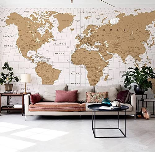 GHASOO Mural Wallpaper Photo Home Custom 3D Photo Wallpaper Modern World Map Wall Painting Art Mural Wallpaper Living Room Tv Background Wall Papers Office Bedroom Dining Room Home Decor 98X 68