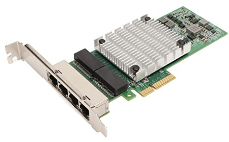 GOWENIC Gigabit Ethernet Karte, 4 Port PCIEx4 WLAN Karte mit Großem Kühlkörper, RJ45 LAN NIC Karte für Server, Workstations, Desktop Computer