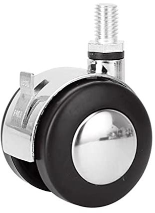 Lenkrollen, 4 Stück, Rollen for Möbel, Bürostuhl, legierter Kunststoff, 1,5 Zoll, 2 Zoll, Zwillingsrad, Gewindeschaft, Lenkrolle M8/m10 (Größe: 2 Zoll-10 mm) (Color : Onecolor, Size : 1.5inch10mm)