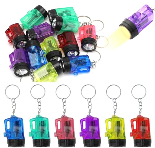 Yuragim Mini LED Torcia Portachiavi, 30 Pezzi Mini LED Torce Portachiave Set, Torcia Elettrica a Pile Portatile Catena Multiuso Torce per Bambini, per Campeggio Escursioni Caccia Zaino In Spalla Pesca