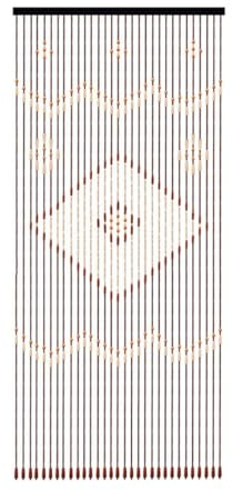 Treeisland Holzperlenvorhang Türvorhang 31 Stränge Perlenvorhang Holz Türvorhang Holzperlen Vorhänge für Türen, 90x208 cm