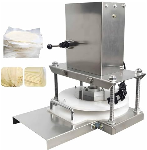 HLGKBY Commercial Small Dough Pizza Press, Pizza Dough Press Machine, 22cm Commercial Dough Roller Sheeter, Electric Stainless Steel Tortilla Press Machine for Pizza, Pie,Tortillas, Pastry