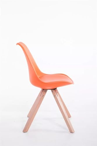 In And OutdoorMatch Besucherstuhl Ward - Orange Stuhl - 1er Set - Mit Rückenlehne - Sitzstuhl - Sitzhöhe 45cm