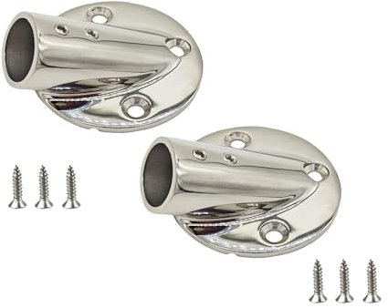 LBKYJ 2 corrimano per barche da 2,5 cm, base rotonda a 30 gradi, resistente, in acciaio inossidabile 316, per barche, tende da sole, yacht