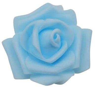 ZFISH 20 Stück 6 cm große PE-Schaumrosen, künstliche Blütenköpfe für Hochzeitsfeier-Dekoration, DIY-Kränze, dekoratives Heimbastelzubehör, F08 blau, 20 Stück