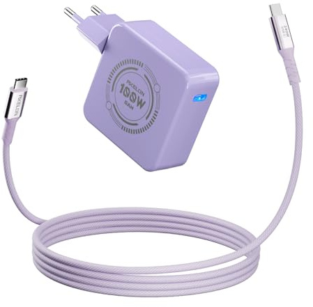 Cargador 100W USB C Rápido para MacBook Air / Pro, ASUS, HP, Lenovo, DELL, iPhone 16 15 14, iPad Pro, Tablet, Galaxy S24 S23 Ultra etc, con 2M USB C Cable