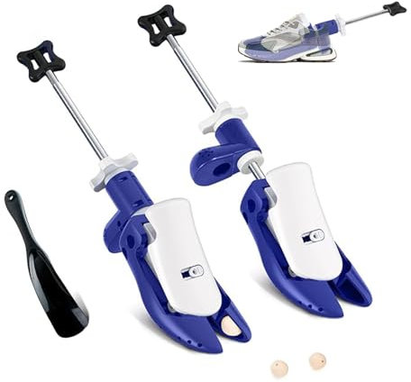 Pair Of Shoe Stretcher For Women Men Shoe Tree,4-Way Adjustable Shoe Expander Length,Width & Height Trainer Stretchers For Thick/Wide Feet (Women's Blue 2.5-7)