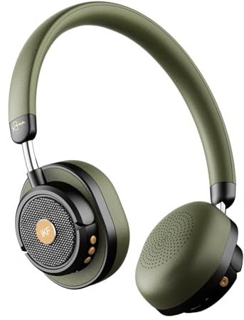iKF Rona Retro Kopfhörer Bluetooth Mit Adaptive Noise Cancelling, Vintage Kopfhörer Kabellos, Hi-Res Audio, bis zu 75 Stunden Spielzeit, HD-Mikrofon, Transparenz Modus,Custom EQ über App(Grün) | Kabellose On-Ear Headset, 75 h Akkulaufzeit, 35ms Geringe Latenz, 3D Kino-Sound, Kabelgebunden, Schule, Jugendliche, Grün