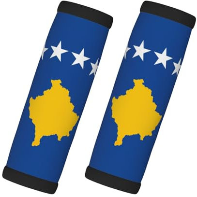 Flagge des KosovoGepäckgriffs, Gepäck-Handschuhe für Knopfgriff, Gepäckkoffer und Reisekoffer, Gepäckkoffer