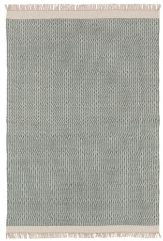 benuta Pure Wollteppich Kim - Mint 160x230 cm - Baumwolle,Wolle - Rechteckig & im Style: Ikat, Hygge & Cozy, Minimalistisch - Pflegeleicht für Wohnzimmer Schlafzimmer