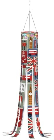 England Symbols Print Halloween Windsock - Festive Fall Decor Ghost Design - Outdoor Ghost Decorations