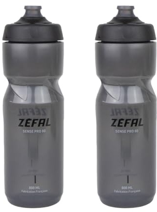 ZEFAL Sense Pro 80 Fahrradflasche 800 ML x 2 - Set mit 2 Fahrrad Trinkflasche Auslaufsicher- Trinkflasche Fahrrad Rauchschwarz 800 ML - BPA frei - 2 Premium FahrradTrinkflasches
