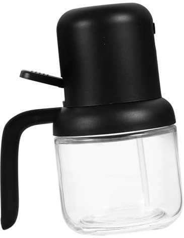 OFFSCH Cooking Oil Spray Bottle Glass Dispenser 180ml Refillable Oil Mister for Kitchen Air Fryer Black Press Spray Bottle