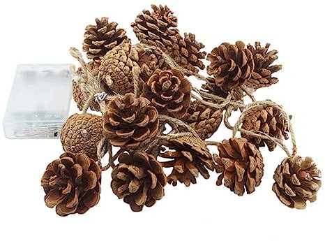 PRETYZOOM Led-lichterkette mit Künstlichen Tannenzapfen Dekorative Beleuchtung für Weihnachten Batteriebetrieben Geeignet für Innen und Außendekoration Weihnachtsbaumdekoration