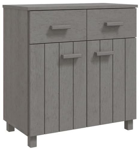 HEFZGDB Sideboard HAMAR Hellgrau 79x40x80 cm Massivholz Kiefer Geschirrschrank Barschrank Vorratsschrank Küche Vitrinenschrank Küche für Wohnstube Dessert Shop Speisesaal Küche