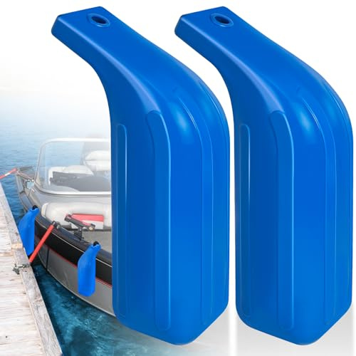 JYINCPED Parafanghi bassi per barche Freeboard, paraurti per basso per attracco, parafanghi per basso barca per attracco, 12,7 x 40,6 cm, vinile resistente, valvola di gonfiaggio ad ago da calcio, blu