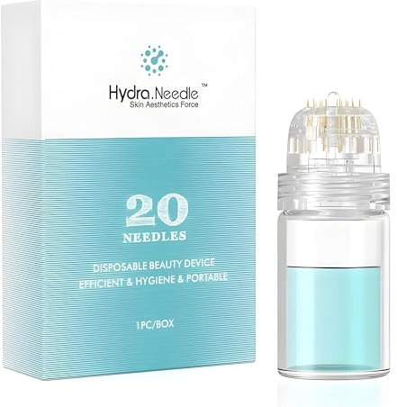 Hydra Needle HN20 Derma Stamp Microneedling Roller, aghi in titanio da 0,25 mm, applicatore di siero da 5 ml per capelli, strumento facciale a casa approvato dalla FDA per la crescita della barba e la