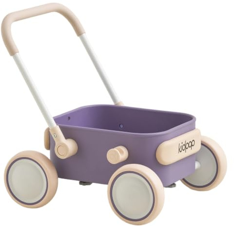 Kidpop PULA Push & Pull Walker Wagon，Baby Walker with Wheels,Toddler balance Wagon for First Learner Baby Boys/Girls Toys,7 months–3 years Year Old Birthday Gifts (Purple)