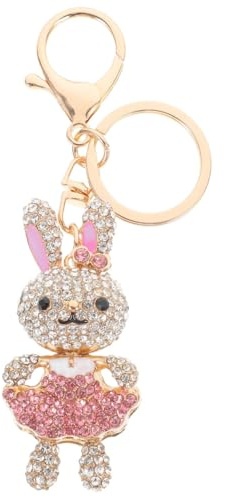 Warmhm Strasshasenschlüsselkette Kaninchenanhänger Aus Metall Dekoratives Bunny Keychain Für Autoschlüssel Tasche Und Kleidung Auch Als Kleine Wohnkultur