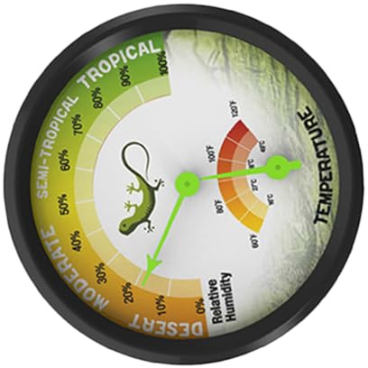 Hohopeti Thermomètre Hygromètre Mini Mécanique pour Terrarium Reptile Mesure Précise Température et Humidité Réutilisable Sans Pile Pour Boîte Délevage Animaux