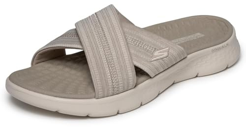 Skechers GO Walk Flex - Sandalias Planas para Mujer, Color marrón, Talla 36