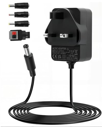 12V 2A Power Supply Adapter for LED Strip Light, 24W AC/DC Converter for Yamaha CCTV Camera Router DVR Speaker TV Box GPS Scanner External Hard Drive UK Plug 100-240V 50/60Hz 12V Power Cord Universal