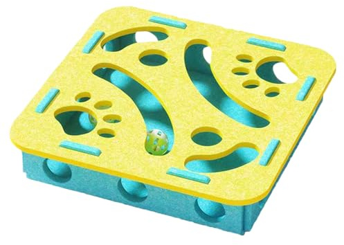 Gkumgwo Katzen Puzzle Futterball,Interaktive Indoor Filz Labyrinth Box Für Katzen - Bereicherungsspiel Zur Förderung Von Bewegungstraining Für Kätzchen Bei Mahlzeiten Und Geburtstag,Für Zuhause Balkon