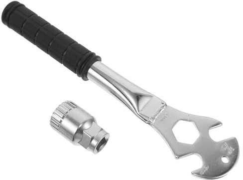 POPETPOP Chiave Multifunzionale per Pedali di Bicicletta Manico Lungo Set Utensili per Rimozione Pedivella e ASSE Centrale Strumento Portatile per Manutenzione Mountain Bike e Bici da