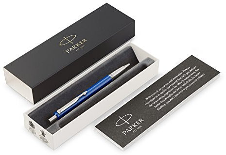 Parker 2025419 Vector Kugelschreiber | Blau | Mittlere Spitze | Blaue Tinte | Geschenkbox