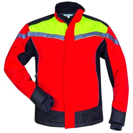 Elysee WALDARBEITER Softshell-Jacke Gr. L Farbe. Rot Neongelb