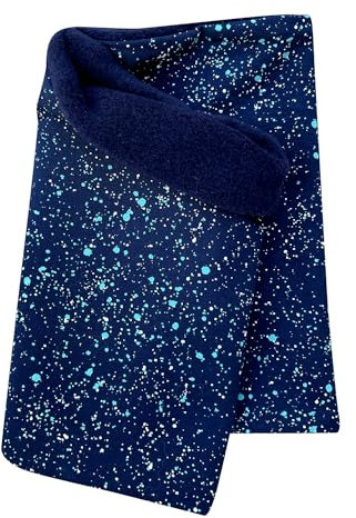 Wollhuhn Öko Mädchen/Jungen/Kinder Warmer Schlupfschal/Halstuch Innen Fleece Gefüttert Viele Motive Winter Übergangszeiten (aus Öko-Stoffen) 20220523 (Galaxy Blau)
