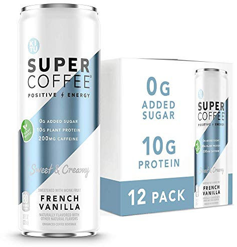 KITU SUPER COFFEE, Plant Based Keto Protein Coffee (0g Added Sugar, 10g Pea Protein, 70 Calories) [French Vanilla] 11 Fl Oz, 12 Pack | Iced Smart Coffee Drinks
