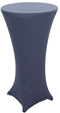 Mendler Set Stehtisch + Stehtischhusse HWC-J30, Bistrotisch Tischhusse, klappbar höhenverstellbar Ø 60cm - Husse anthrazit-grau
