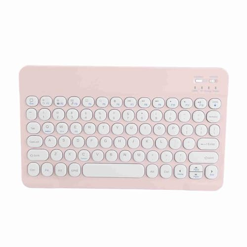 Trådlöst Minitangentbord, Litet Bärbart BT Utra Slim Tablet-tangentbord med Rund Knappsats för Affärsresa/kontor 40 Timmars Arbetstid Tyst Klicktangentbord för Surfplatta Smartphone(rosa)