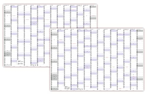 XXXL Wandkalender Special A0 2025 + 2026 nass abwischbar (Format 120 x 80cm) Jahresplaner Wandplaner gerollt mit extra großen Tageskästchen